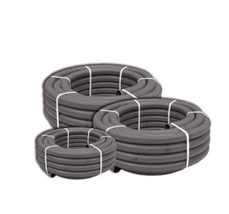Couronne 25m Tuyau Gris Piscine PVC Pression Souple Semi-Rigide à coller diamètre 50mm⌀ extérieur