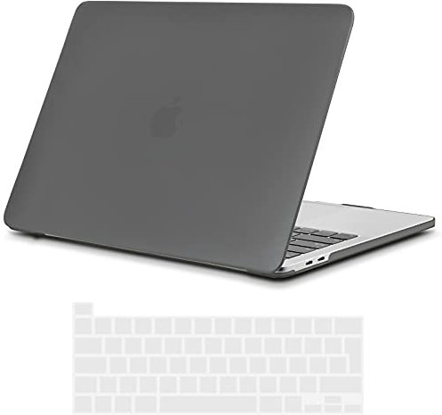 TECOOL Hülle nur Kompatibel mit MacBook Pro 16 Zoll 2020 2019 mit Touch Bar (A2141), Ultradünne Schutzhülle Hartschale Case mit Tastaturschutz (EU Layout), Grau
