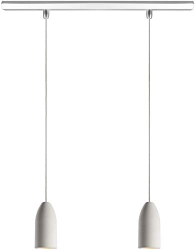 Buchenbusch urban design Lampe 2 flammig light edition, Pendelleuchte Beton mit Textilkabel Kiesel, Lampe Wohnzimmer