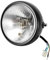 KIMISS Faro-faro anteriore moto custom 7 Faro anteriore Universale per motocicletta, Universale per motocicletta Retro faro nero con guscio bianco Faro anteriore per GN125