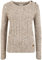 OXMO OXPhia Damen Strickpullover Grobstrick Pullover mit Rundhals-Ausschnitt 100% Baumwolle Regular fit, Größe:L, Farbe:Dune (795409)