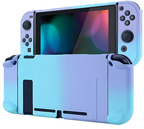 eXtremeRate PlayVital Coque pour Switch Coque Protection pour Nintendo Switch Accessoires Housse Étui,Absorption Chocs & Antirayures-Bleu Violet Dégradé