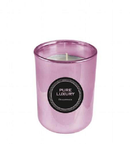 Miss Lovely Pure Luxury große Duft-Kerze Rosen-Blüte im rosa Glas Ø 8cm H10cm - Wohnungs-Deko Raumduft edle Wellness Kerze aus Paraffin - Brenndauer ca. 40 Stunden