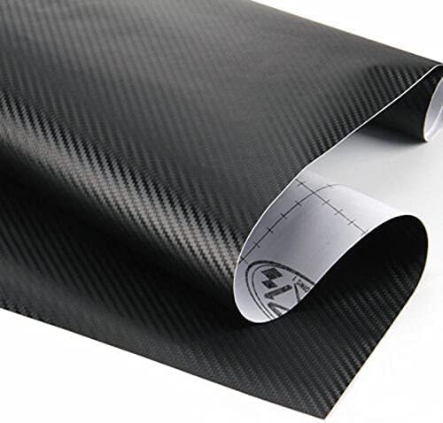 Baceyong - Rollo de vinilo adhesivo de fibra de carbono para automóviles y motocicletas, color negro