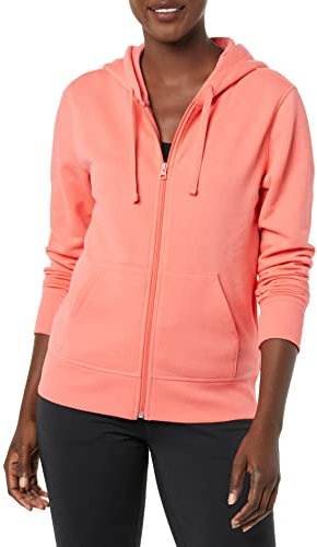 Amazon Essentials Sweat à Capuche zippé en Polaire (Grandes Tailles Disponibles) Femme, Rose Corail, L
