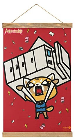 Aggretsuko Magnetische Schriftrolle Poster DIY Wand Stoff Dekor Hängende Gemälde Rahmen Kit Halter für Wohnzimmer