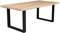 LC Home Esstisch Massive Eiche geölt U- Fuß Metallgestell Holztisch Industrial Design Massivholz Tisch Vollholz (200x100cm)