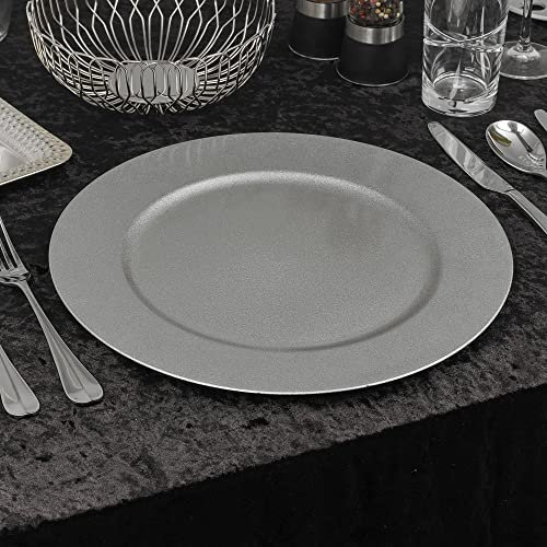 URBNLIVING Lot de 6 assiettes de Noël réutilisables de 33 cm, décoration de fête (argent métallisé)