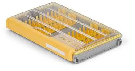 Plano Edge 3600 Jig & Bladed Jig Utility Box, Grau und Gelb, für bis zu 70 einzelne Jigköder, rostfrei und wasserdicht Köderaufbewahrung Organizer