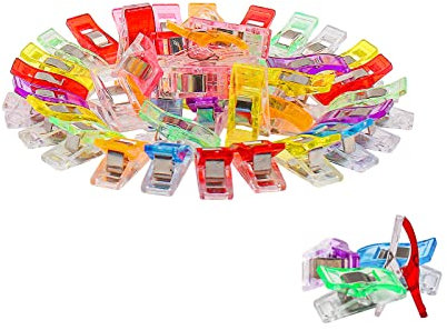50 PCS Pinces à Coudre, Pince Couture Tissu, Pince Couture Clip Multifonctionnelles, Pinces de Bricolage pour la Couture, Pince Couler Clip, Clips Pinces en Plastique Couleurs Assorties