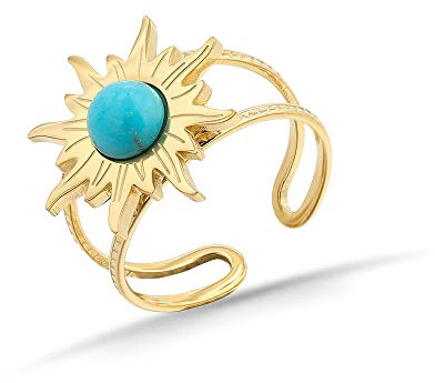 MAYIYAHO Opal Ringe für Frauen Edelstahl Gold Farbe Mondstein Ring 2022 Trend Ehering Paar Ästhetischer Schmuck Anillos Mujer