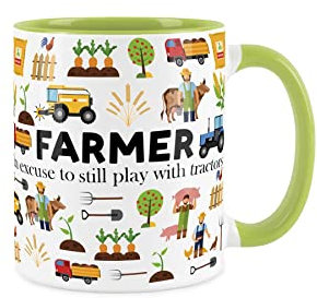 Purely Home Farmer Mug Fun Trades Gift - White Coffee/Tea Present