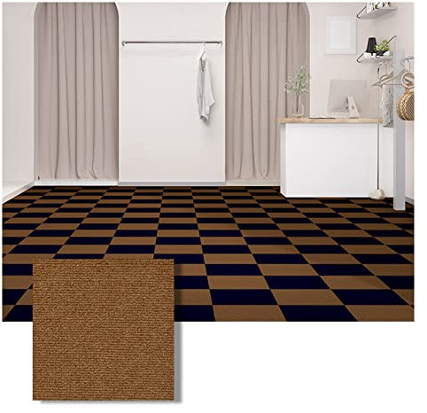 10 Stück Teppichfliesen, Selbstklebender Quadratischer Teppich, rutschfeste Kommerzielle Teppichbodenfliesen, Spleißen Von Teppichfliesen Für Den Wohnbereich(Size:30x30cm,Color:Braun)