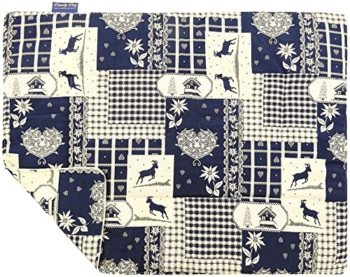 Dandy Dog Hundedecke Kitzbühel Blue - waschbar hochwertige robuste hochwertige Qualität Made in Germany - Größe M