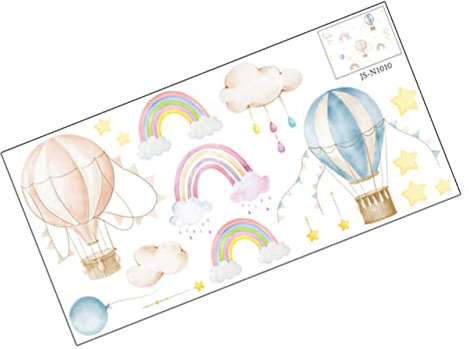 Leuchtende Kinderzimmer Wandaufkleber mit Ballon Regenbogen Motiv