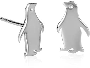 namana Pinguin-Ohrstecker für Damen und Teenager-Mädchen aus 925 Sterling Silber, niedliche tierförmige kleine Ohrstecker aus Silber für Kinder in Pinguin-Design, Tierschmuck für Frauen