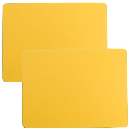Roellgs 2 Pack Silicone placemats, Baking mat, Multipurpose Table Protector, Non-Stick and Non-Slip Heat Resistant (Yellow)