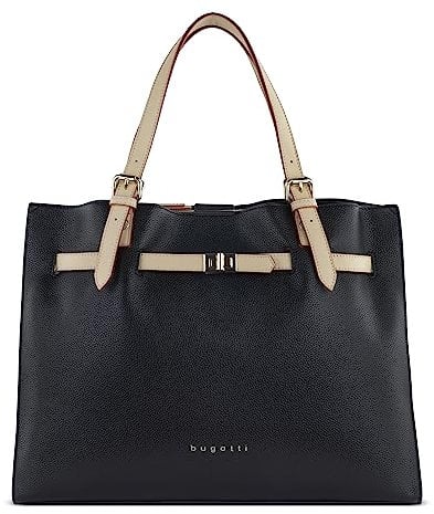 bugatti Ella Schultertasche für Damen, Frauen Tasche groß, Damenhandtasche, schwarz