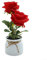 Lioaeust Künstliche Rosen, Blumentopf, künstliche Rosen, kleiner Baum im Topf, künstliche Pflanzen, Heimtisch, Garten, Dekoration, kein Verblassen, 27 x 10 x 9 cm (rot)