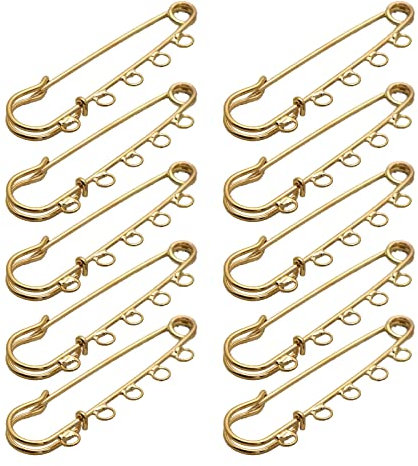 vsilay Lot de 10 épingles à nourrice à 5 trous très résistantes pour la fabrication de bijoux