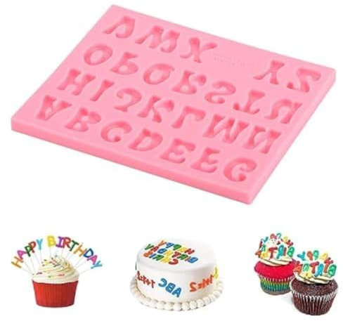 Moldes De Letras De Silicona, Alfabeto Antiadherente, 26 Letras, Moldes De Caramelo De Chocolate, Molde De Alfabeto Reutilizable Para Hornear Fondant, Decoración De Pasteles, Cupcakes, Galletas, Azúca