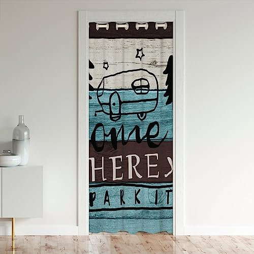 Loussiesd Wohnmobil Türvorhang 86x203cm Kinder Wohnmobil Zubehör für Reisen Trailers Vorhang für Innentür Raumteiler Camping Auto Vorhang für Innentür Raumteiler Vintage Vorhang Dekor