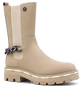 Liu Jo Anfibio Donna 4F3717EX014 in Pelle Sand Modello Casual. Una Calzatura Comoda Adatta per Tutte Le Occasioni. Autunno Inverno. EU 36