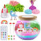 OSDUE Einhorn-Geschenke für Mädchen, Einhorn Terrarium Set für Kinder, DIY Einhorn Spielzeug für Mädchen, Weihnachten Bastelset für Kinder mit Nachtlicht Lampe für Mädchen Alter 4-12 Junge und Mädchen