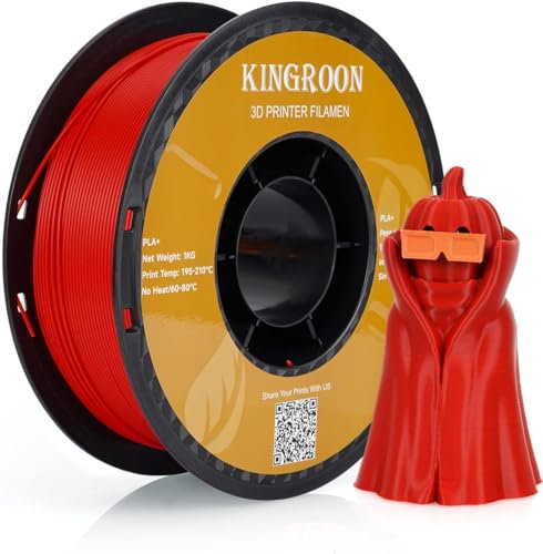 Kingroon PLA Filament 1.75 mm is for The 3D Printer, Filament 3D Printing Materials, 1KG 3D Filament Dimensional Accuracy +/- 0.03 mm,3D Printer Filament PLA with Spool Wound Neatly, Red pla Filament