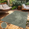 Paco Home Teppich In- & Outdoor, Moderne abstrakte Boho Designs mit 3D Struktur, robust & wetterfest, ideal für Terrasse Wohnzimmer & Küche, Grösse:120x170 cm, Farbe:Grün 3