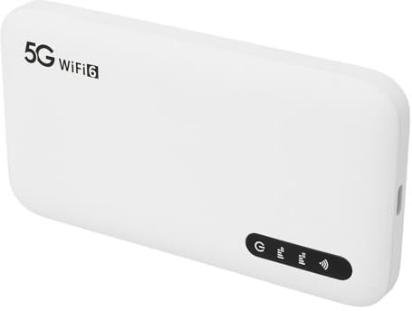 5G WiFi 6 Mobile Hotspot, 6100mAh Pocket Portable Router Support 16 Devices, Portable Hotspot Router with SIM Card Slot for Phone Tablet Travel