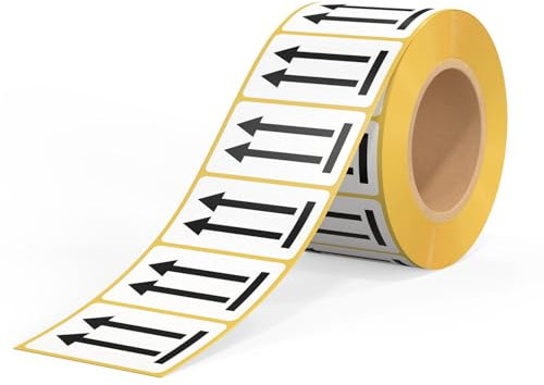 Multi-Shopping Warnetiketten Doppelpfeil - Versandetiketten - Seite nach oben 45 x 70 mm 1500 Etiketten Paketaufkleber Ausrichtungspfeile