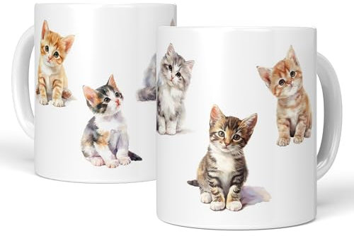 LA CASA DE LAS TAZAS® Taza Gato - Regalos para Gatos - Gatitos Taza Única - Regalos para Amantes de los Gatos - Tazas de Gatos - Cat Mug
