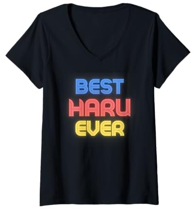 Damen Best Haru Ever - Lustiger Haru Name Haru T-Shirt mit V-Ausschnitt