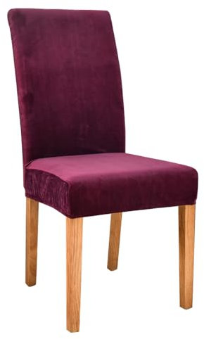 Stretch-Stuhlhussen für Esszimmerstuhl, 6er Set, lila Stuhlhussen