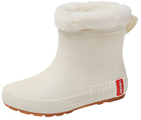 DAduhui Scarpe Uomo Con Pelo Stivali di Gomma Donna Impermeabili Antiscivolo Comode Antipioggia Antivento StivaleGiardinaggio Scarpe Outdoor Rain Boots