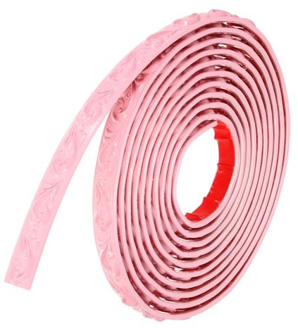 Sourcing Map Moulure murale flexible – 5 m x 2 cm – Papier peint autocollant pour cadre de miroir d'armoire, vague rose