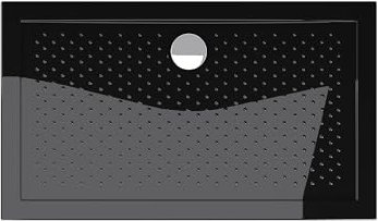 doporro Piatto Doccia Antiscivolo con Piletta 75x120x4cm, Piatto Doccia Lucia02AR in Acrilico incl. Piletta di Scarico (AL02), Forma: Rettangolare, Nero
