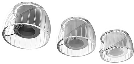 MOONDROP Silikon-Ohrstöpsel mit Federspitzen, für Düsendurchmesser von 4,8 mm - 6,4 mm, akustischer Wellenleiter + doppelte Stützstruktur, Silikon-Ohrstöpsel, 3 Paar (S-3 Paar)