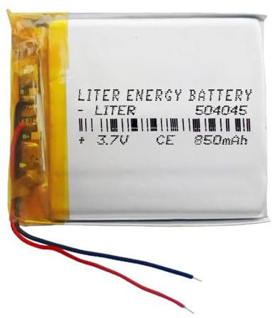 Batterie 504045 LiPo 3.7V 850mAh 3.145Wh 1S 5C Liter Energy Battery pour l'électronique Rechargeable Téléphone Portable Smartwatch GPS - Ne Convient Pas à la Radiocommande 47x40x5mm (850mAh|504045)