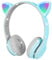 AXFEE Bluetooth Kids Headphones, LED Light Up Cat Ear Wired/Wireless Headphone, HD Stereo Sound, Foldable Children Headphone for PC Phone Ipad Study Travel School, Suitable for Girls Boys Gift (Blue)