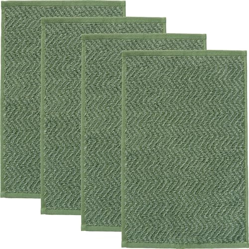 REDBEST Gästetuch Palmdale 4er-Pack Walk-Frottier grün Größe 30x50 cm