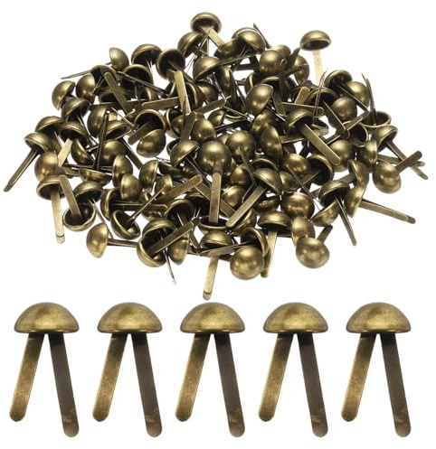 QUARKZMAN 100 Piezas De Clavijas Para Papel 8mm x 17mm Pequeñas Bronce