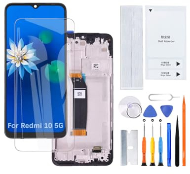 H&LYCYJ Pantalla para Redmi 10 5G con marco | Kit de herramientas de uso,IPS LCD，pantalla HD，pantalla de reemplazo,para modelos:22041219G 22041219NY