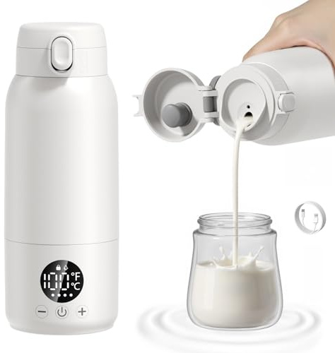Portable Bottle Warmer for Travel, 500MLPortable Bottle Warmer with Dual Heating Modes for Breast Milk, Fast Heating, Smart Temperature Control, Baby Essentials for Travel, Outdoor, Night Feeding