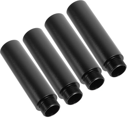 Mikrofonstativverlängerung aus Aluminiumlegierung, 4 Stück Schwarz | Verlängerungsrohr 5/8 Zoll, für Studio und Andere Orte, Praktisch als Ersatzteil