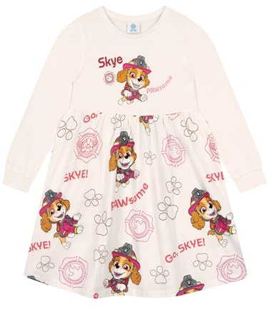 Paw Patrol Dress, Long Sleeve Girls’ Dresses, Skye Girls Dress, Cotton Dresses, Ages 18 Months to 8 Years