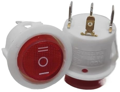 1 STÜCK KCD1 Schiffstypschalter Runder Wippschalter 4-poliger dritter Gang Ein/Aus/Ein mit Licht 6A250V Öffnung 20 MM