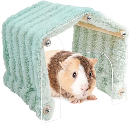 Tunnel für Kleintiere | Weiches Haus aus Plüsch Platzsparend - Tunnel für kleine Haustiere mit Tür - Für Igel Hamster Kaninchen Knabbern Ausruhen Spielen