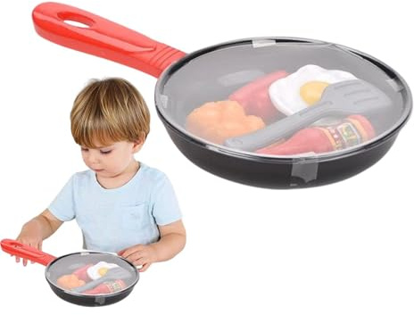 Play Kitchen Pan – DIY-Kochen-Spielset, Kinderküchenspielzeug mit Pfannen, Utensilien und Kochgeschirrzubehör, pädagogisches Rollenspielspielzeug | Lerngeschenk für Mädchen und ab 3 Jahren